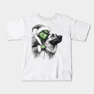 The Grinch and Dog Christmas tee Kids T-Shirt